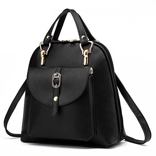 Sac à dos de loisir pour femme mode collège en cuir PU