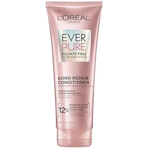L’Oreal Paris Bonding Conditioner for Color Treated Hair, Strengthen and Repairs Weak Hair Bonds, Sulfate Free & Vegan Hair Care, EverPure, 6.8 Fl Oz