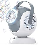 Rechargeable Bubble Machine - Auto 360° Rotation, 75° Tilt Range, 10 Large Wands - Bubbles Blower Maker for Kids, Toddlers, Outdoor Play, Wedding, Birthday, Parties, Gifts Toys for Boys, Girls