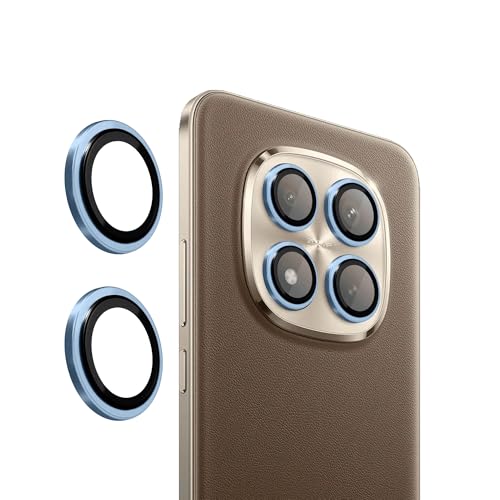 Image of Amazon Brand - Solimo Camera Glass Lens Protector Ring for Redmi Note 15 Pro Plus 5G Case Friendly with Edge to Edge Coverage and Easy Installation (Blue)