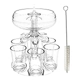 6 Shot Glass Dispenser and Holder, Liquor Dispenser with Brush