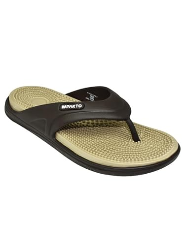 Impakto by Ajanta Classic Slippers for Men | Stylish, Comfortable & Lightweight Flip Flops for Men's | Flexible & Durable | Flat, Rubber, Anti Skid, S