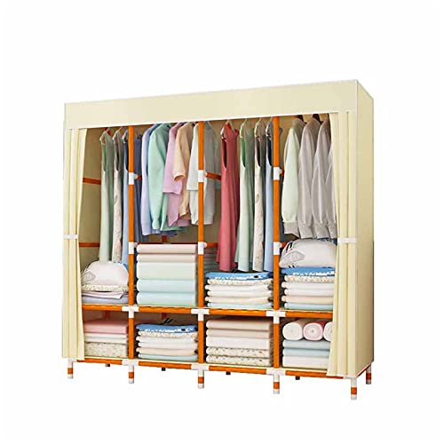 Armoire en tissu avec cloison et tringle de suspension solide