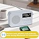 LEMEGA PR2-Max Tragbares Digitalradio DAB,Kleines Radio mit Netzstecker(DAB+,UKW,Bluetooth 5.3,Akku,Kopfhörer-Anschluss,40 Voreinstellungen,Doppelter Wecker,Einschlaf-Timer) Küchenradio DAB+,Grau