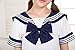Lovely Japan School Uniform Students Uniform Set Sailor Suit Cosplay Costumes (Navy, L)