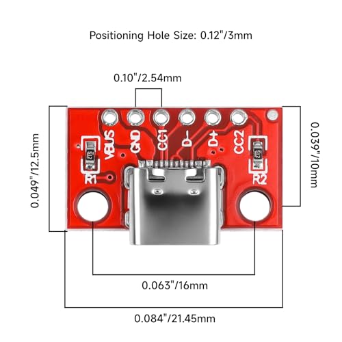 8PCS USB Tipo C tablero de prueba conector hembra USB3.1 miniatura 2