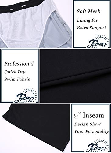 APTRO Herren Badehose Freizeit Short Schnelltrocknend Badeshorts Sportsshorts Schwarz K27 L 5
