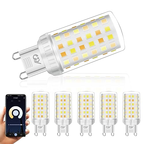 GY Lampadina intelligente G9 LED WiFi 4 W 440 lumen, 2700 K - 6500 K dimmerabile lampadina LED G9, lampadina intelligente Alexa compatibile con Google Home, TUYA Smart(5 pezzi)