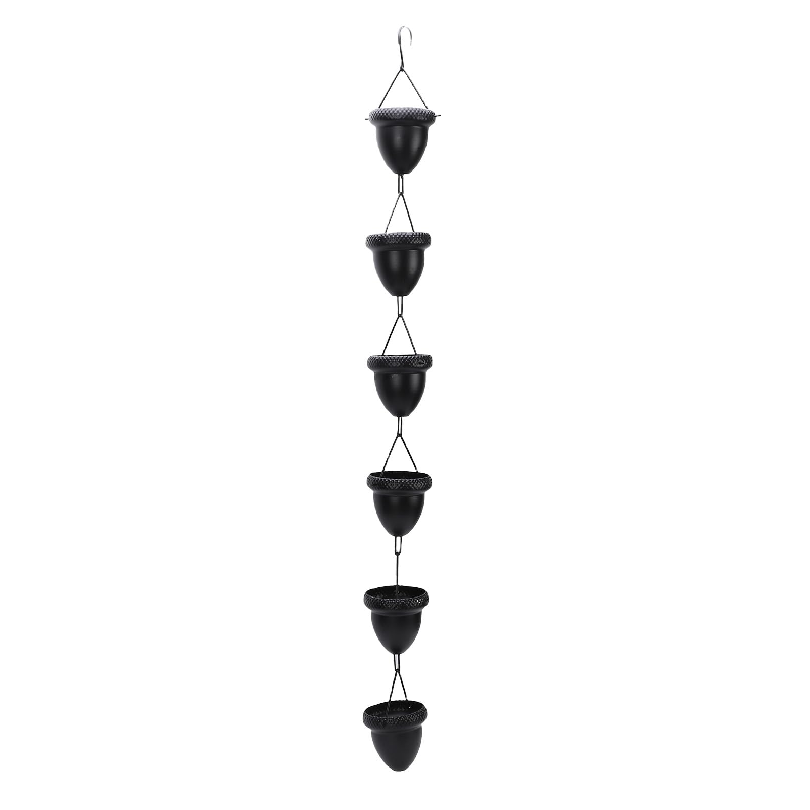 Jiawu Chaîne de Pluie de Gland en Fer, Pendentif Décoratif, Chaîne de Canal de Cascade pour Porche, Balcon, Jardin, Longueur 1M
