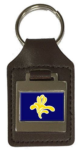 Porte-clés en cuir région de Bruxelles avec gravure artisanale