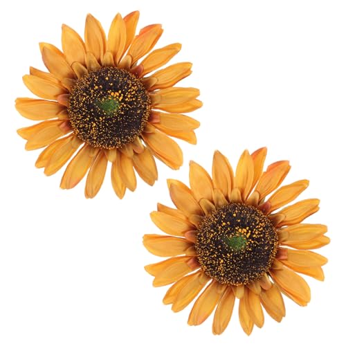 MAGICLULU Abrazaderas Hechas de Metal y Tela de Seda 2 Piezas para Cortinas Diseño de Girasol Clásico, Fuerza de Sujeción Fuerte para del Hogar