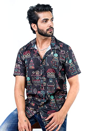 Image of HARPITA Men's Poly Cotton Digital Printed Stitched Half Sleeve Shirt