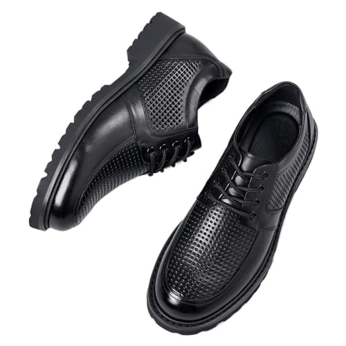 Men's Breathable Leather Dress Sandals Summer Hollow Out Business Formal Casual Oxfords Genuine Cowhide Shoes2
