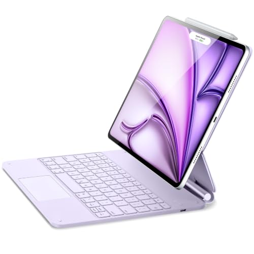 ESR for iPad Air 13 Inch Case Keyboard M4/M3/M2 (2026/2025/2024) & iPad Pro 12.9 inch (6th/5th/5th/3rd) Magic Keyboard Easy-Set Floating Cantilever Stand Precision Multi-Touch Trackpad Purple