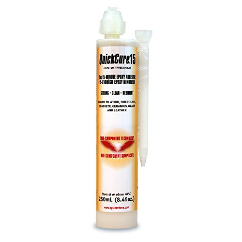 System Three Quick Cure 15 Epoxy Adhesive, 8.4 Oz U-TAH Cartridge, Includes 1 Tip, Amber
