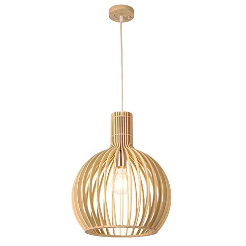 HXYSXHJUO Lámpara Colgante LED de Estilo japonés, araña de Madera Tejida a Mano, lámpara de Techo de Madera con Personalidad Creativa para salón de té, Restaurante Chino, Estudio, balcón, sa