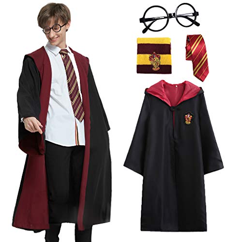 Amycute Traje de Disfraces de Mago Capa mágica Corbata Disfraz de Cosplay Adulto y niños para Disfraz de Carnaval Carnaval de Halloween.