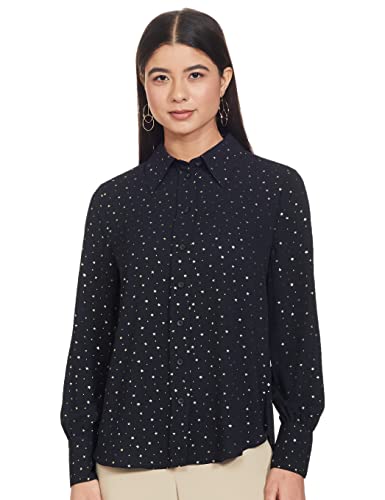 Image of Marks & Spencer Womens Printed Polyester Collared Neck Regular Fit Top