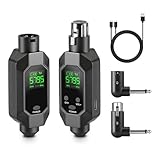 Wireless XLR Transmitter and Receiver UHF wireless microphone adapter for 164ft Range 8-Hours Battery wireless mic adapter for Condenser, Dynamic Mics, Mixer,PA System