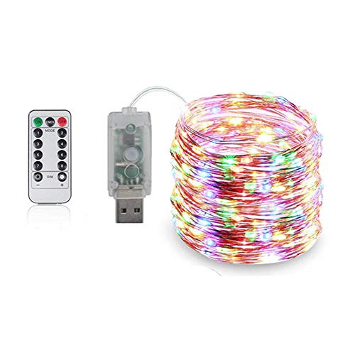 LED Copper Wire String Lights, 8-mode USB Remote Control Family Holiday Decoration Fairy Tale Lights Garland Christmas Wedding Decoration (multicolor,5m50LED) Cover