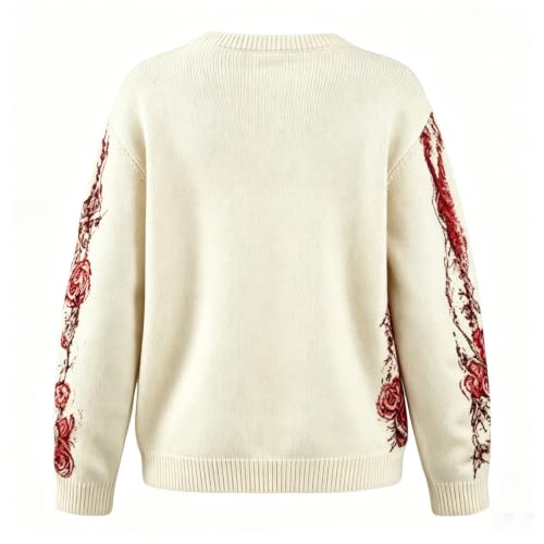 Halloween Sweaters for Women Skull Skeleton Sweater Floral Graphic - image 3