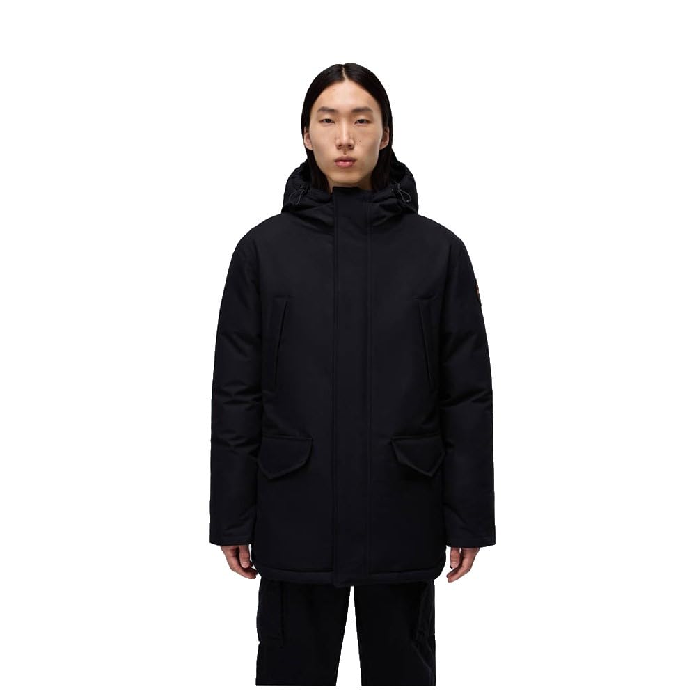 Napapijri Cornier Longline Coat - Black - Male - Medium - 100% Polyester