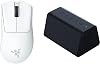 Razer DeathAdder V3 Pro White Gaming Mouse, Wireless, 2.26 oz 64 g, 90 Hours of Continuous Operation HyperPolling Wireless Dongle, Up to 8,000 Hz Polling Rate with a Compatible Mouse, Authorized