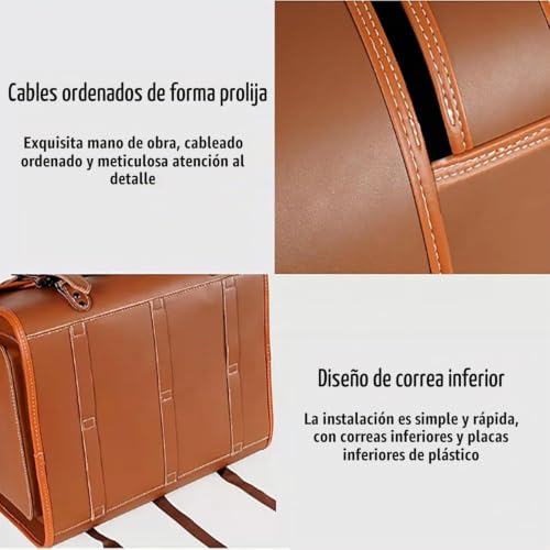 Baúl de moto retro impermeable con combinación de seguridad y asa de transporte 7