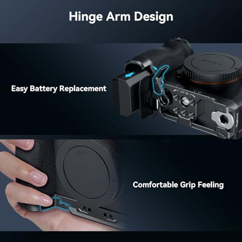 SMALLRIG Base Plate for Sony A7C II/A7CR, Bottom Mount Plate (Black) with Built-in Quick-Release Plate for Arca QD Socket - Image 4