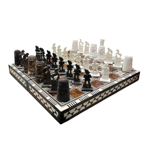 Échecs et backgammon en bois avec nacre véritable, jeu de société traditionnel haut de gamme