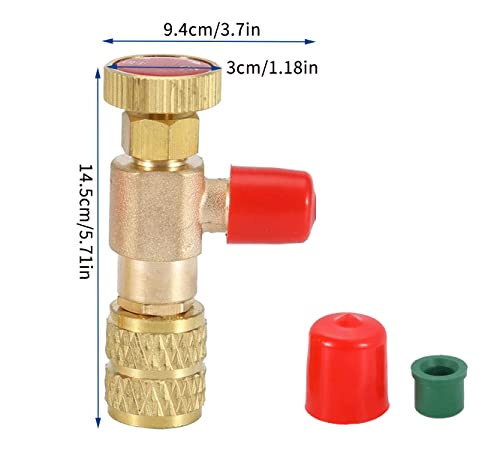 Válvula de carga refrigerante R12 R410 con adaptadores y control de flujo miniatura 4