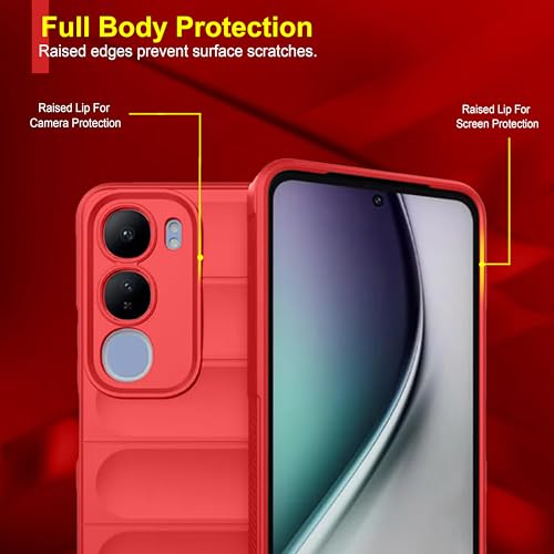 Image of amazon basics Back Case Cover for Vivo Y29 5G | Compatible for Vivo Y29 5G Back Case Cover | Liquid Silicon Magic Case for Vivo Y29 5G with Camera Protection | Red