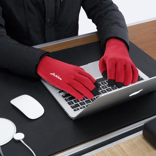 Image of Achiou Winter Gloves, Glove for Men Women, Upgraded Touch Screen Texting Warm Running with Thermal Soft Knit Lining