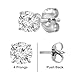 Belacqua 2 Carat Round Lab Grown Diamond Stud Earrings in 14K White Gold, Push Back, F Color, VS Clarity, 4 Prong Setting, Fine Jewelry for Women, Gift Box Included