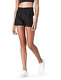 Cintura elástica Activewear Pantalones Cortos de Deporte Mujer , Negro (Black/silver Grey), 38 (Talla del fabricante: Small)