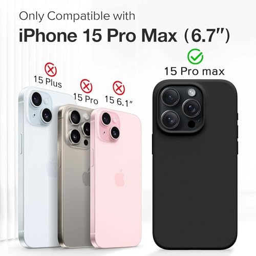 Image of Kratos Soft Silicone Case Cover Compatible with iPhone 15 Pro Max - Everyday Comfort Protection, Wireless Magnetic Charging Case with Raised Edge Camera & Screen Protection, Shock-Resistant Design