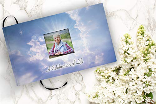 Image of Cross Celebration of Life Funeral Guest Book for Memorial Service