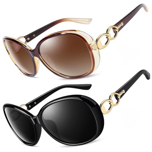 CGID Gafas de Sol Mujer Polarizadas Grande Diseñador de Gran Tamaño Protección UV400