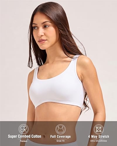 Image of URBAN ADVENTURE Cotton Full Coverage Everyday Beginner Bra for Women & Girls | Non-Wired, Non-Padded | Soft & Breathable Comfort