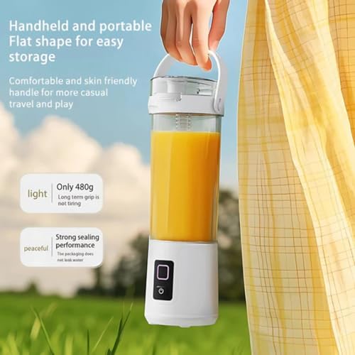 Image of SHALVI Portable Blender Juicer Smoothie Machine | USB Rechargeable Juicers | Juice Mixer Grinder Bottle | Mixer Juice Cup Maker12 Blade Fast Blenders | Mini Juicer Blender for Home & Travel (White)