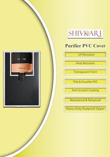 Image of Water Purifier Cover Compatible for Aqquaguard Ritz PRO 2x RO+UV+Copper - Dustproof, Waterproof, Oil Stain Protection, Transparent Front, Velcro Closure