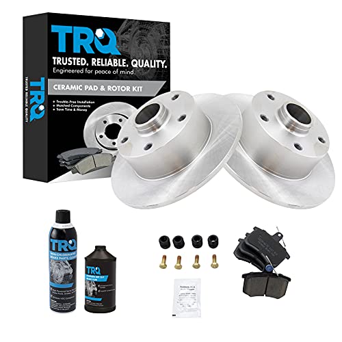 Image of TRQ Rear Brake Pad & Rotor Kit, with Chemical Kit Ceramic Compatible with 1998-1999 Audi A4