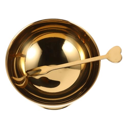 Alipis Taza de helado creativa Tazón para servir Tazón con pie Tazón para dulces Tazón versátil ensaladera taza de condimentos vaso de postre tazas de postre salsa Acero inoxidable Golden