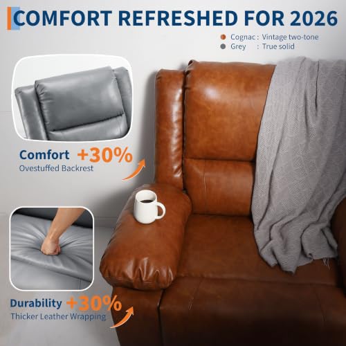 Image of GarveeHome Power Lift Recliner Chair - Heat and Massage, PU Leather Electric Lift Recliner for Elderly & Mobility Impaired, Adjustable Back and Legs, Heavy Duty Lift Chair for Seniors