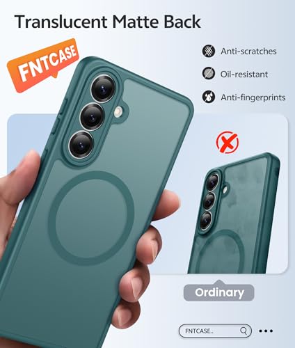 Image of FNTCASE for Samsung Galaxy S26+ Plus Case: [Fit for Magsafe] [Full Camera Protection + Screen Protector] Translucent Matte Military Grade - Shockproof Protective Phone Cover for S26 Plus - Sage Green