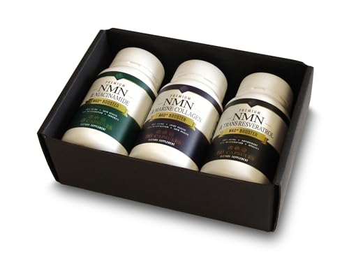 Premium NMN Supplement Set - Nicotinamide Riboside, Marine Collagen, Trans-Resveratrol