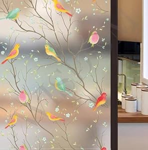 WISDOM Window Glass Decorative Frosted Film Static Cling Heat Control Film Self Adhesive Window Frosted Film (16