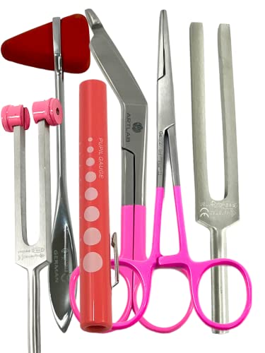 6 pcs Reflex Percussion Taylor Hammer Penlight Tuning Fork C 256 C 512 Lister Bandage Scissors CYNAMED