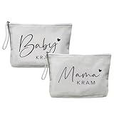 2 Stück Geschenke Für Mama Zur Geburt,Mutter Beutel Mit Reißverschluss Baby Accessoires Kosmetiktasche Personalisierte Geschenke Baby Jungen Mädchen Babyparty Geschenke, 25x17x5cm