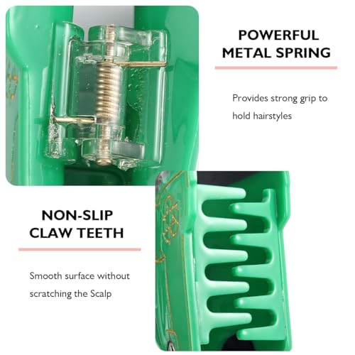 Dustbin Novelty Fun Acetate Hair Claw Personalized Recycling Truck Shaped Hair Clip for Women Girls Gift, Green and Black 1 Piece
